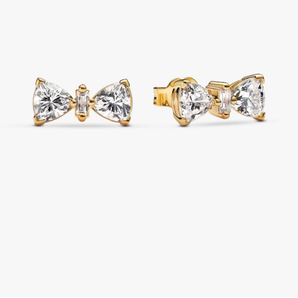 Gold Bow Stud Earrings